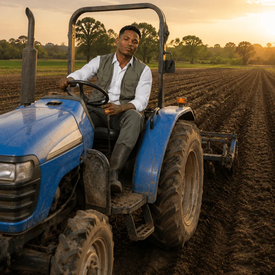 Exploitant agricole au travail dans son champ